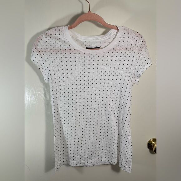 Rag & Bone EUC white/black patterned short sleeve t shirt Size Small - Picture 1 of 5